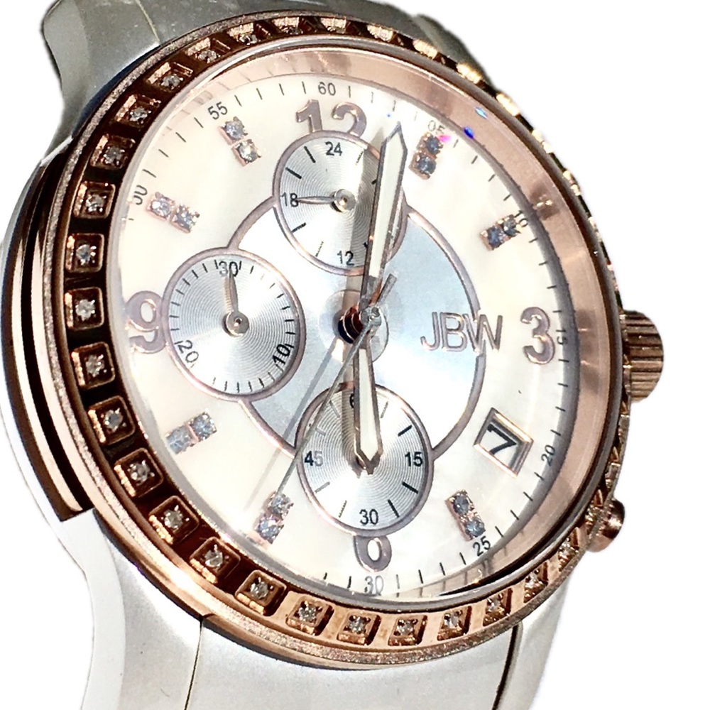 💎 JBW Diamond & Swarovski crystal 18k rosegold watch mother of pearl 723